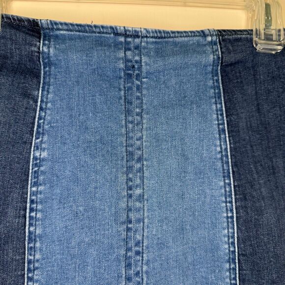 PACSUN woman's size 27 contrast color block denim stretch mini skirt - Picture 3 of 7